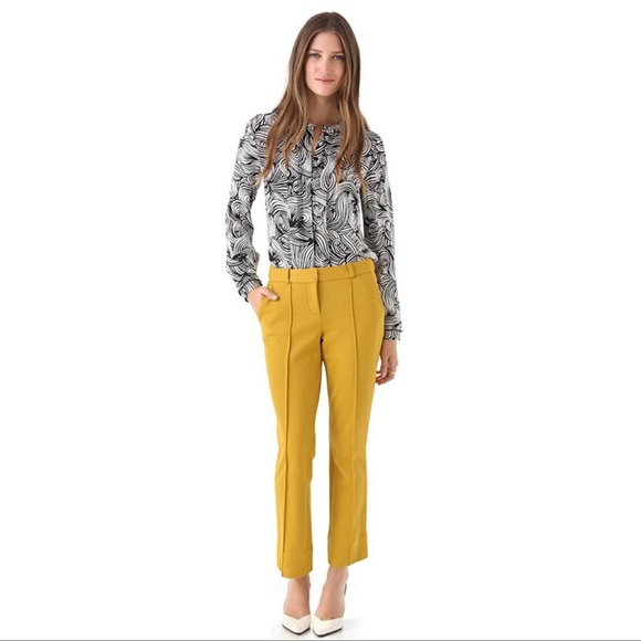 Diane Von Furstenberg Mustard Yellow Pants - Picture 1 of 10